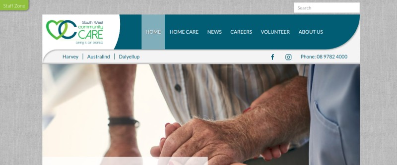 South West Community Care homepage
